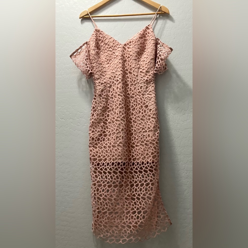 KEEPSAKE the Label Blush Lace Midi Dress